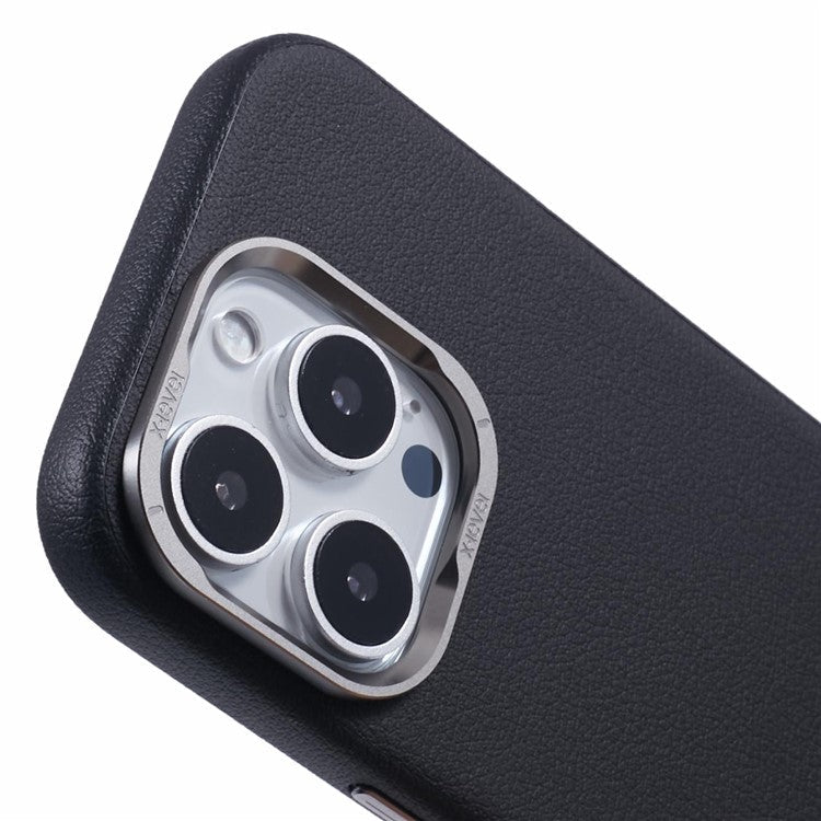 X-LEVEL For iPhone 16 Pro Case PU Leather Hard PC Back Phone Cover - Black