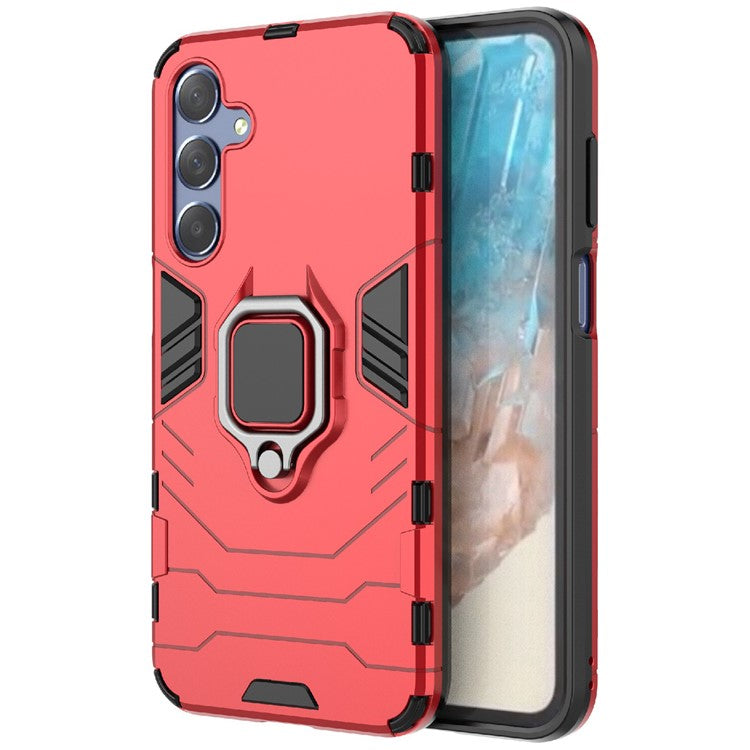 For Samsung Galaxy M35 5G Case Ring Kickstand PC+TPU Protective Phone Cover - Red