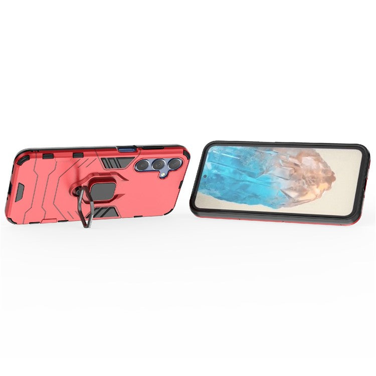 For Samsung Galaxy M35 5G Case Ring Kickstand PC+TPU Protective Phone Cover - Red