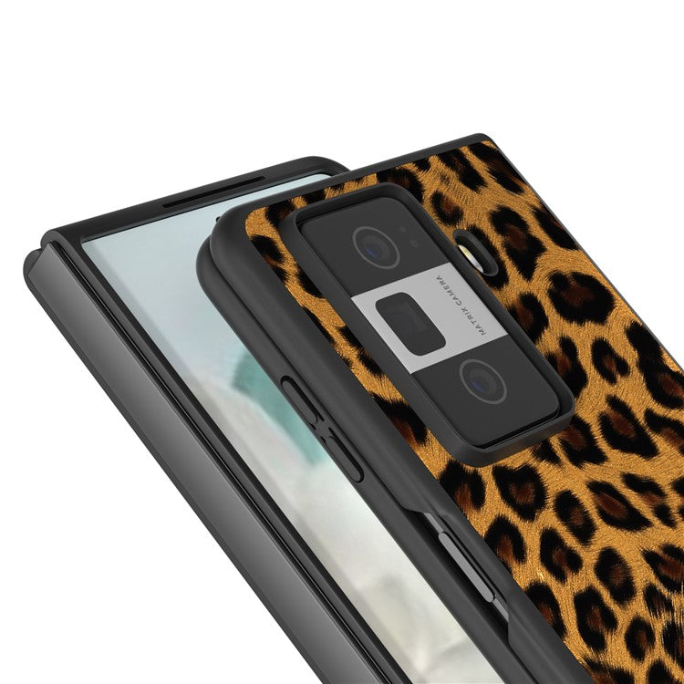 For Honor Magic Vs3 5G Case Leopard Pattern Leather Coated PC Phone Cover - Gold