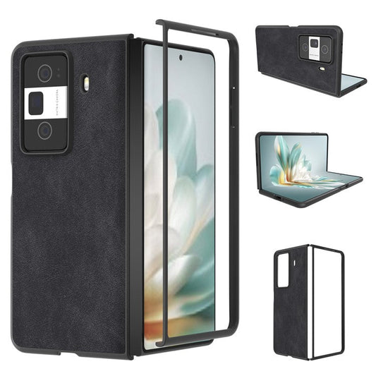 For Honor Magic Vs3 5G Shockproof Case Black Edge PU+PC Phone Cover - Black