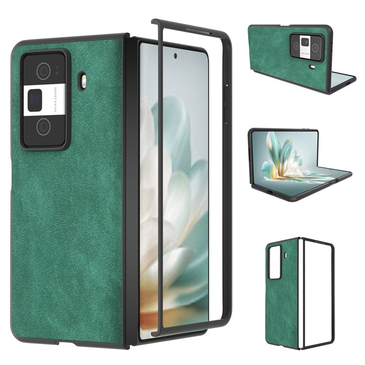 For Honor Magic Vs3 5G Shockproof Case Black Edge PU+PC Phone Cover - Green