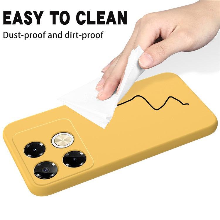 For Infinix Note 40 5G Case with Hand Strap Liquid Silicone Anti-Drop Phone Cover - Yellow