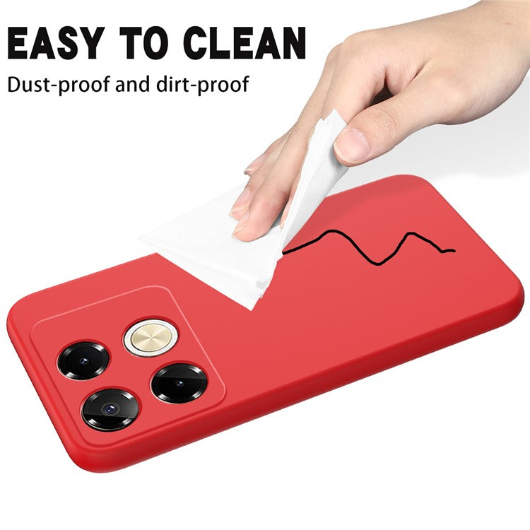 For Infinix Note 40 5G Case with Hand Strap Liquid Silicone Anti-Drop Phone Cover - Red
