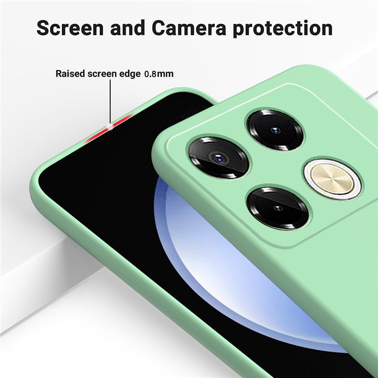 For Infinix Note 40 5G Case with Hand Strap Liquid Silicone Anti-Drop Phone Cover - Green