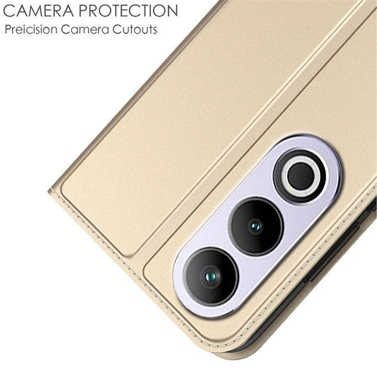 For OnePlus Ace 3V 5G Case Leather+TPU Phone Cover Card Slots Magnetic Closure - Gold