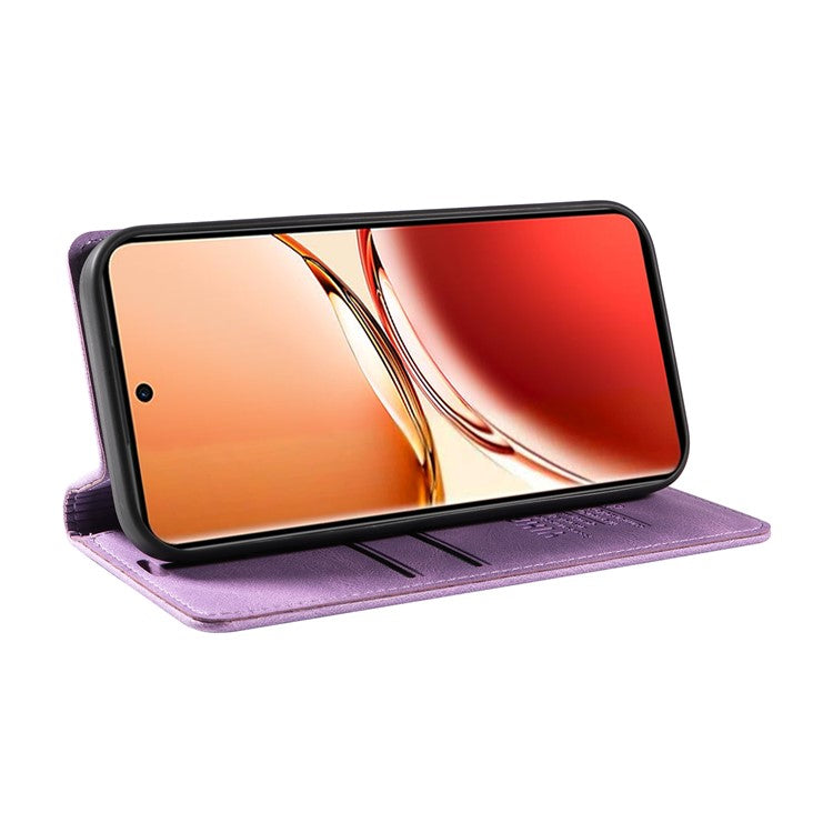 YIKATU YK-004 For Oppo Reno12 F 4G Case Leather Magnetic Auto-absorbed Phone Cover Skin-touch - Purple