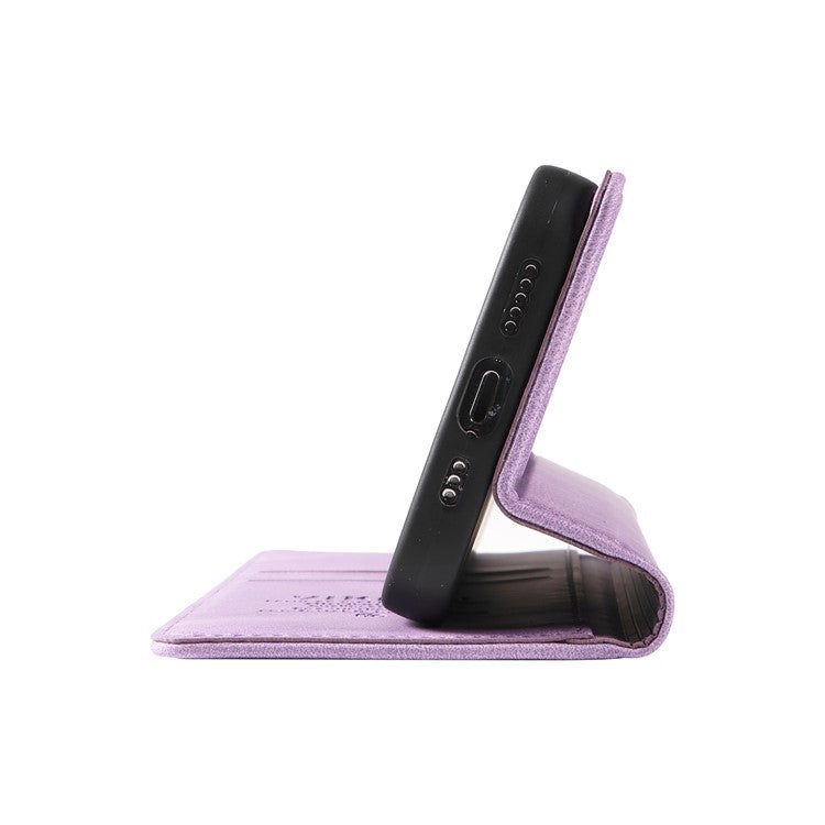 YIKATU YK-004 For Oppo Reno12 F 4G Case Leather Magnetic Auto-absorbed Phone Cover Skin-touch - Purple