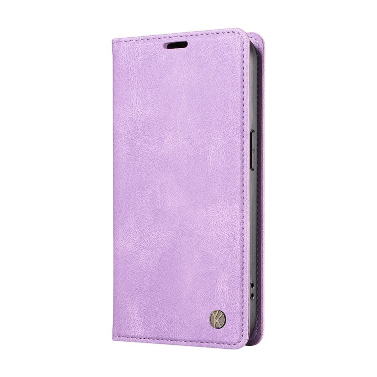 YIKATU YK-004 For Oppo Reno12 F 4G Case Leather Magnetic Auto-absorbed Phone Cover Skin-touch - Purple