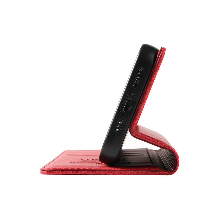 YIKATU YK-004 For Oppo Reno12 F 4G Case Leather Magnetic Auto-absorbed Phone Cover Skin-touch - Red