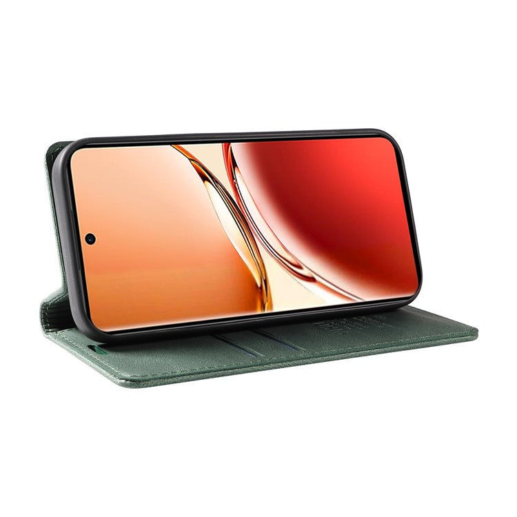 YIKATU YK-004 For Oppo Reno12 F 4G Case Leather Magnetic Auto-absorbed Phone Cover Skin-touch - Green