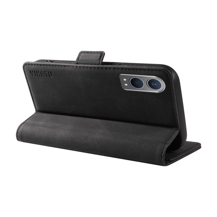 YIKATU YK-005 For OnePlus Nord CE4 Lite 5G / Oppo K12x 5G (China) Case PU Leather Phone Cover Stand Card Slots - Black