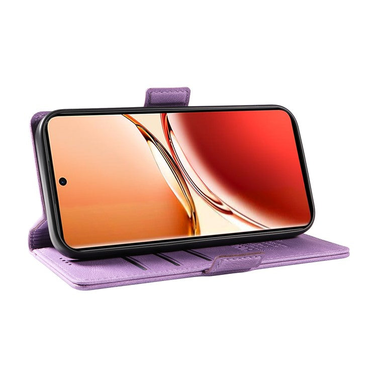 YIKATU YK-005 For Oppo Reno12 F 4G Case PU Leather Skin-touch Phone Cover Folding Stand - Purple