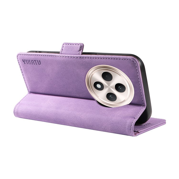 YIKATU YK-005 For Oppo Reno12 F 4G Case PU Leather Skin-touch Phone Cover Folding Stand - Purple
