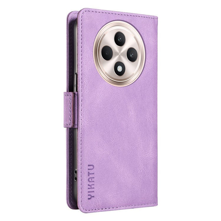 YIKATU YK-005 For Oppo Reno12 F 4G Case PU Leather Skin-touch Phone Cover Folding Stand - Purple