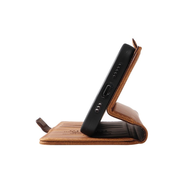 YIKATU YK-005 For Oppo Reno12 F 4G Case PU Leather Skin-touch Phone Cover Folding Stand - Brown