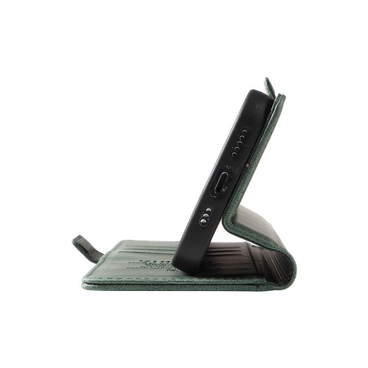 YIKATU YK-005 For Oppo Reno12 F 4G Case PU Leather Skin-touch Phone Cover Folding Stand - Green