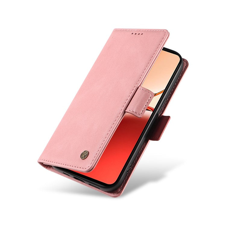 YIKATU YK-005 For Oppo Reno12 F 4G Case PU Leather Skin-touch Phone Cover Folding Stand - Pink