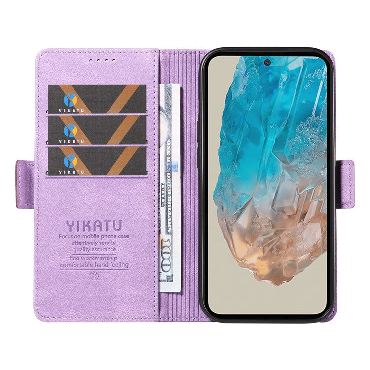 YIKATU YK-005 For Samsung Galaxy M35 5G Case PU Leather Wallet Phone Cover Skin Touch Feeling - Purple