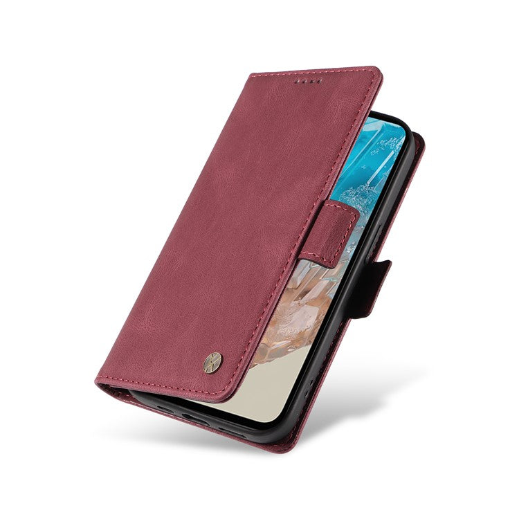 YIKATU YK-005 For Samsung Galaxy M35 5G Case PU Leather Wallet Phone Cover Skin Touch Feeling - Wine Red
