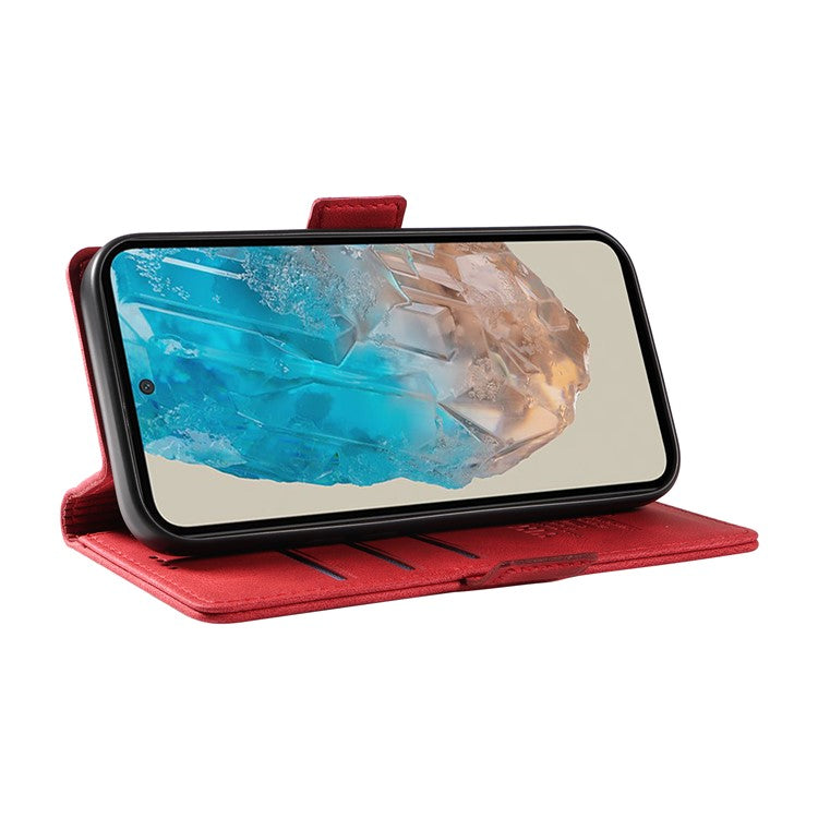 YIKATU YK-005 For Samsung Galaxy M35 5G Case PU Leather Wallet Phone Cover Skin Touch Feeling - Red