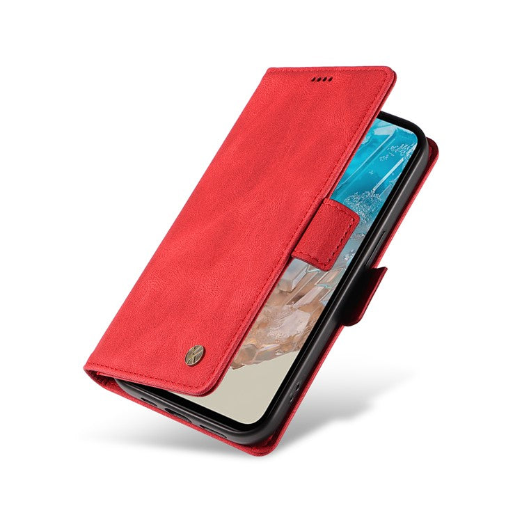 YIKATU YK-005 For Samsung Galaxy M35 5G Case PU Leather Wallet Phone Cover Skin Touch Feeling - Red