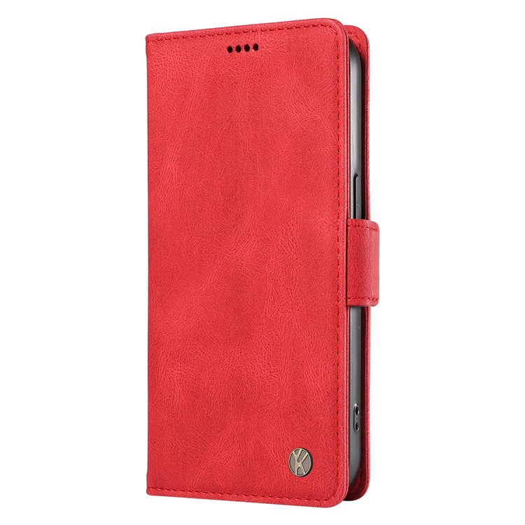 YIKATU YK-005 For Samsung Galaxy M35 5G Case PU Leather Wallet Phone Cover Skin Touch Feeling - Red
