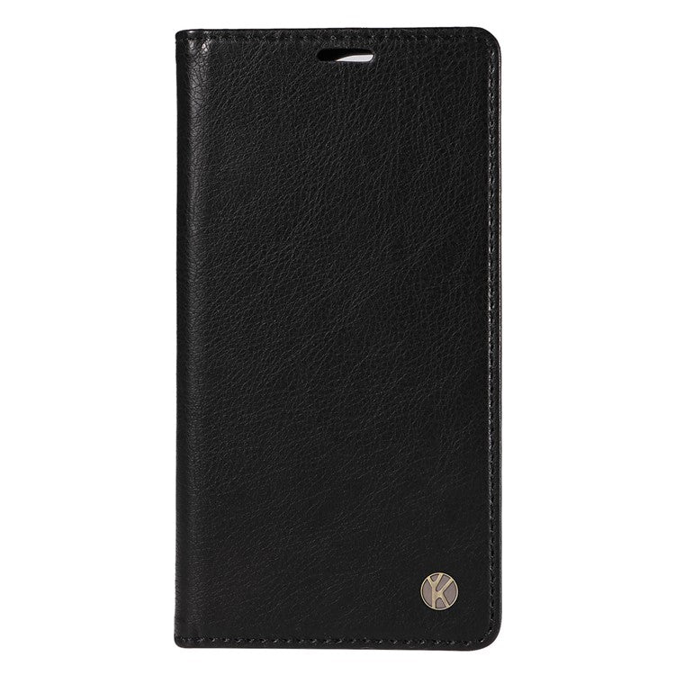 YIKATU YK-006 For Samsung Galaxy M35 5G Case Litchi Grain Leather Wallet Phone Cover - Black