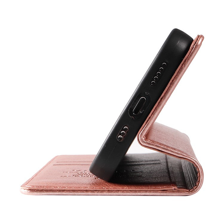 YIKATU YK-006 For Samsung Galaxy M35 5G Case Litchi Grain Leather Wallet Phone Cover - Rose Gold