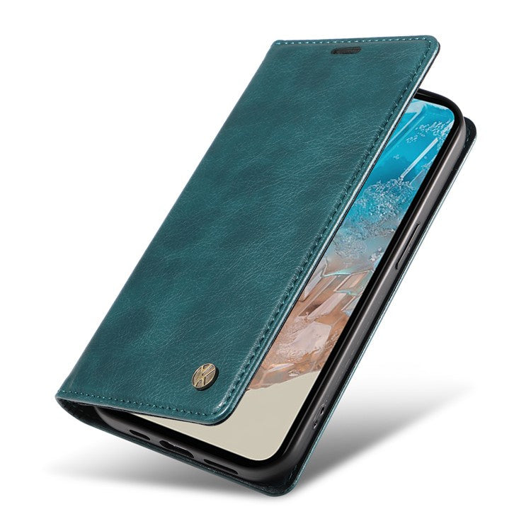 YIKATU YK-006 For Samsung Galaxy M35 5G Case Litchi Grain Leather Wallet Phone Cover - Blue