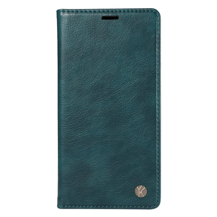 YIKATU YK-006 For Samsung Galaxy M35 5G Case Litchi Grain Leather Wallet Phone Cover - Blue
