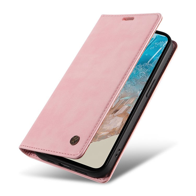 YIKATU YK-006 For Samsung Galaxy M35 5G Case Litchi Grain Leather Wallet Phone Cover - Pink