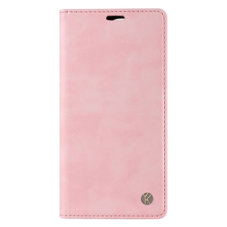 YIKATU YK-006 For Samsung Galaxy M35 5G Case Litchi Grain Leather Wallet Phone Cover - Pink