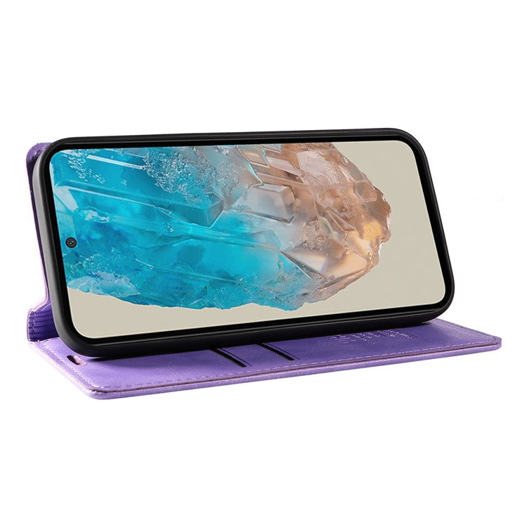 YIKATU YK-006 For Samsung Galaxy M35 5G Case Litchi Grain Leather Wallet Phone Cover - Purple