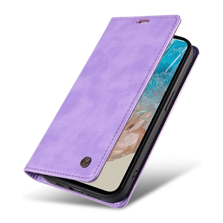 YIKATU YK-006 For Samsung Galaxy M35 5G Case Litchi Grain Leather Wallet Phone Cover - Purple