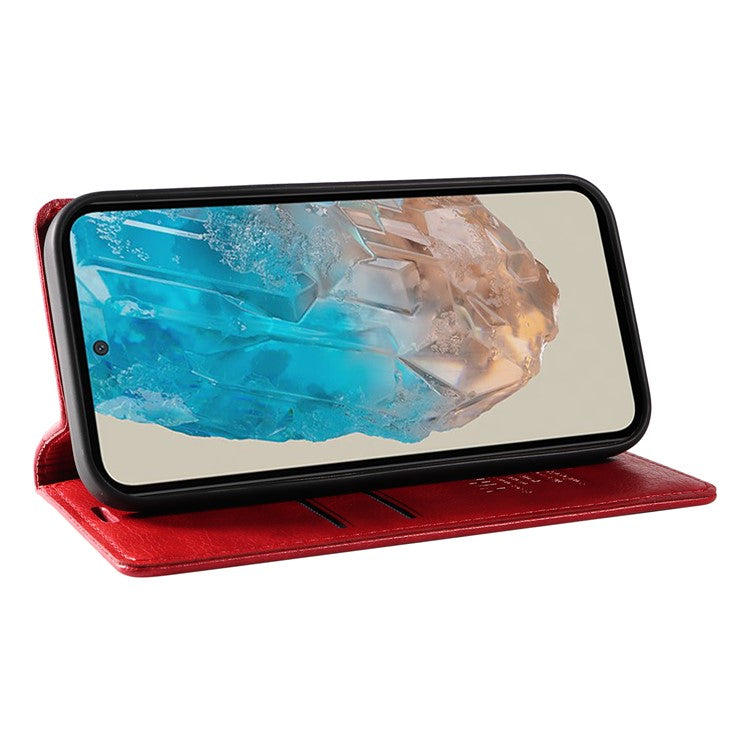 YIKATU YK-006 For Samsung Galaxy M35 5G Case Litchi Grain Leather Wallet Phone Cover - Red