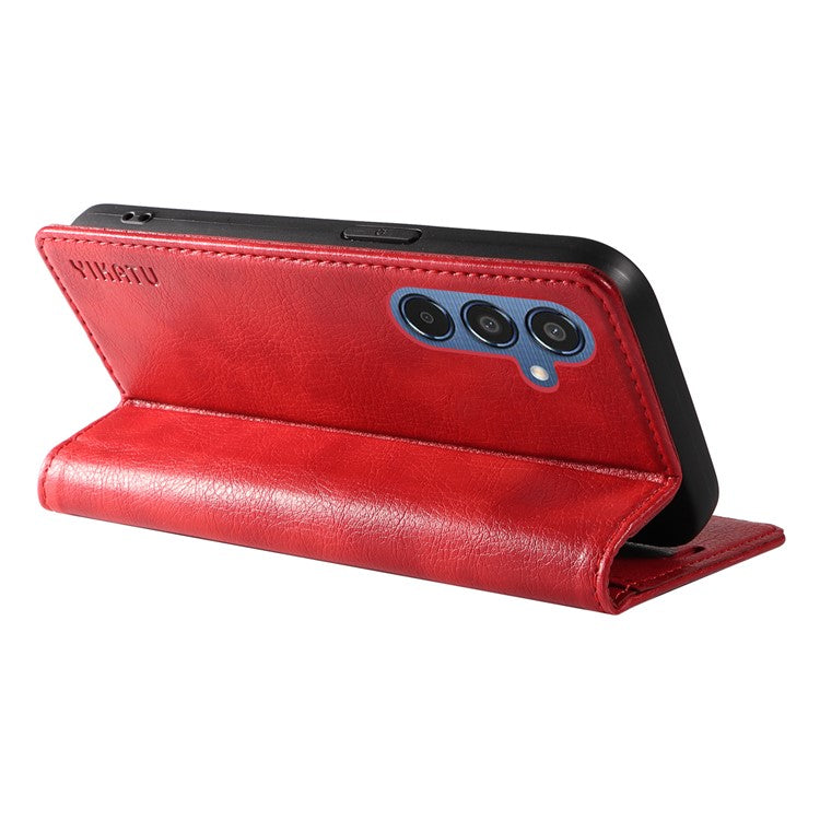 YIKATU YK-006 For Samsung Galaxy M35 5G Case Litchi Grain Leather Wallet Phone Cover - Red