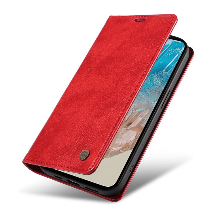 YIKATU YK-006 For Samsung Galaxy M35 5G Case Litchi Grain Leather Wallet Phone Cover - Red