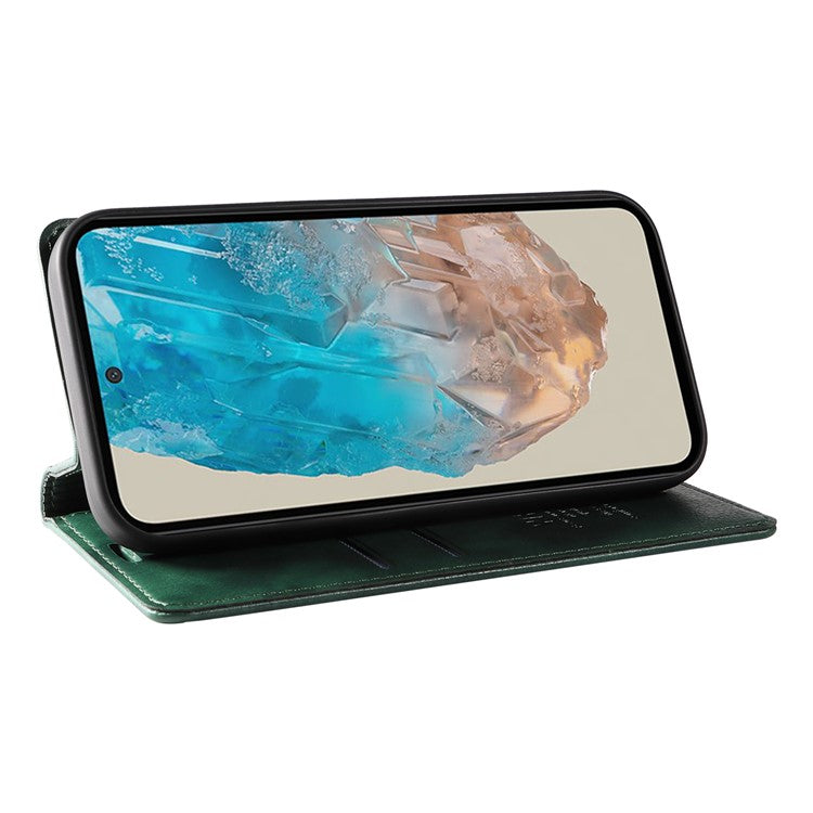 YIKATU YK-006 For Samsung Galaxy M35 5G Case Litchi Grain Leather Wallet Phone Cover - Green