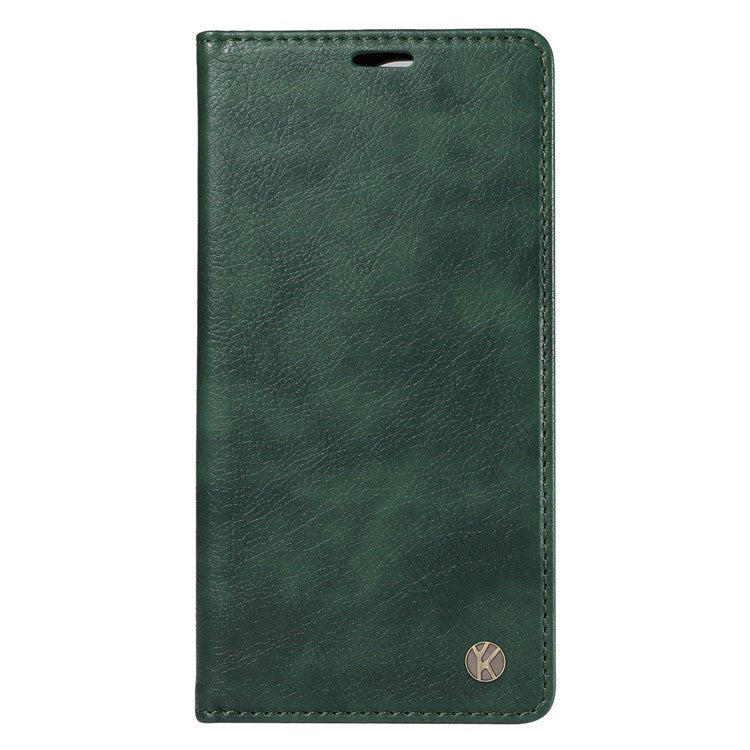 YIKATU YK-006 For Samsung Galaxy M35 5G Case Litchi Grain Leather Wallet Phone Cover - Green