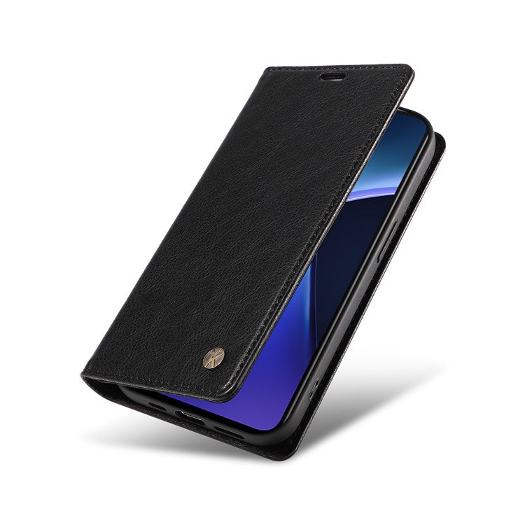 YIKATU YK-006 For OnePlus Nord CE4 Lite 5G / Oppo K12x 5G (China) Case Folio Magnetic Closure Leather Phone Cover - Black