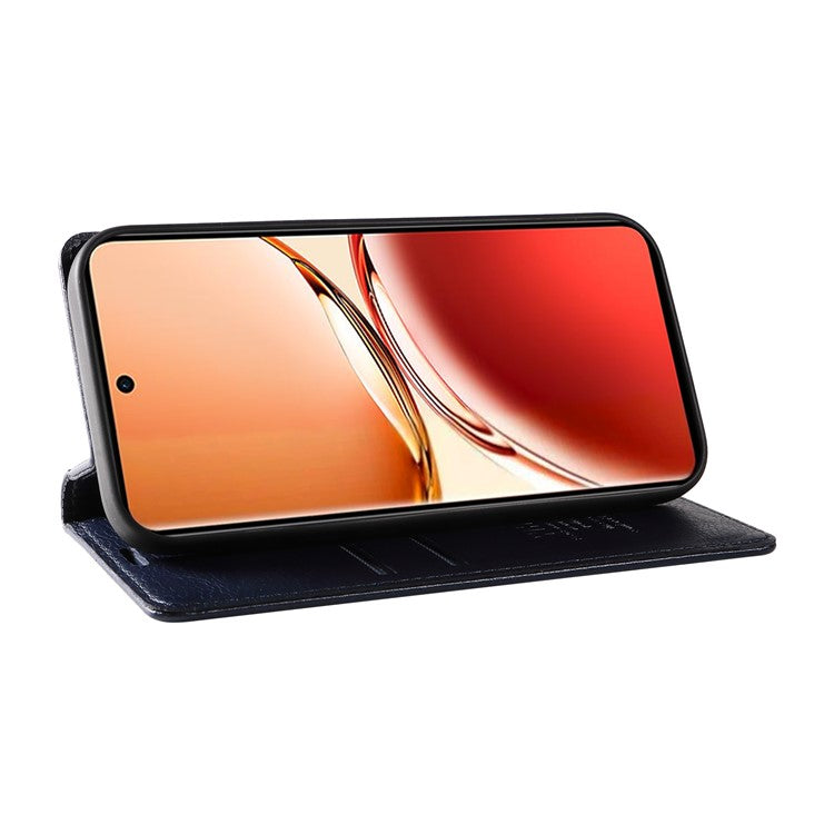 YIKATU YK-006 For Oppo Reno12 F 4G Case Wallet Litchi Grain Leather Phone Cover Magnetic Auto-absorbed - Black