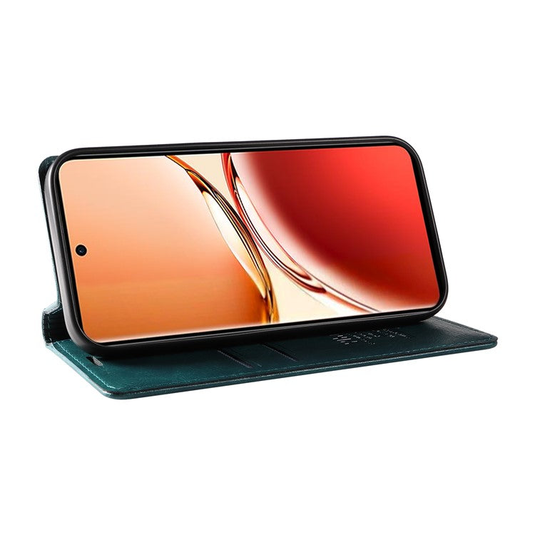 YIKATU YK-006 For Oppo Reno12 F 4G Case Wallet Litchi Grain Leather Phone Cover Magnetic Auto-absorbed - Blue