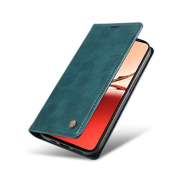 YIKATU YK-006 For Oppo Reno12 F 4G Case Wallet Litchi Grain Leather Phone Cover Magnetic Auto-absorbed - Blue