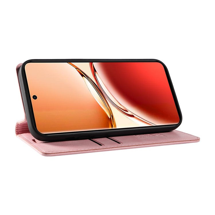 YIKATU YK-006 For Oppo Reno12 F 4G Case Wallet Litchi Grain Leather Phone Cover Magnetic Auto-absorbed - Pink