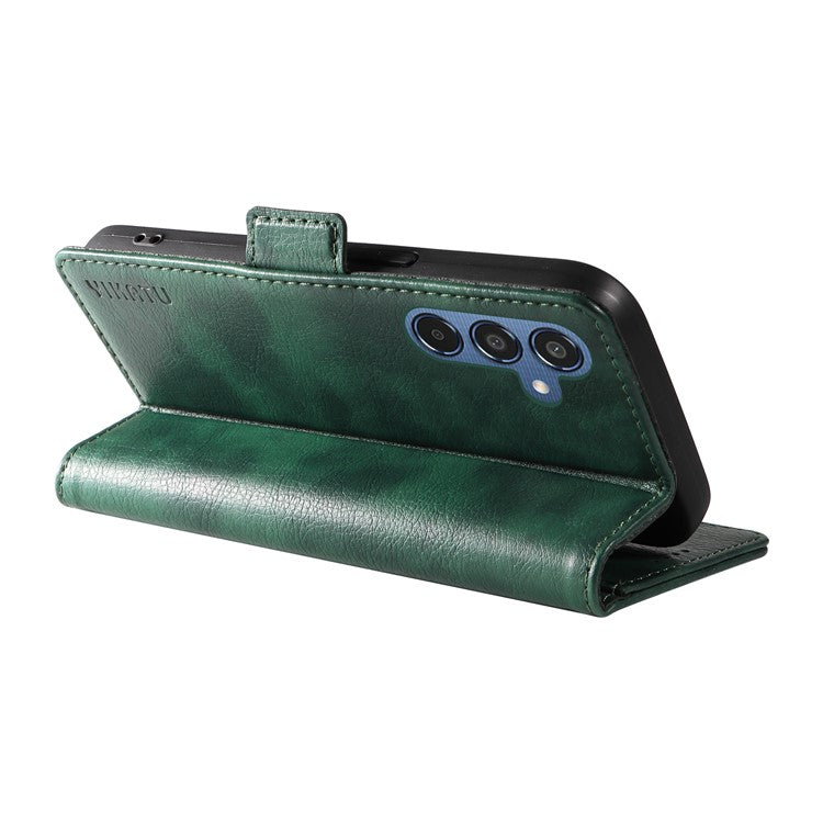 YIKATU YK-007 For Samsung Galaxy M35 5G Case Card Holder Litchi Texture Leather Phone Cover - Green
