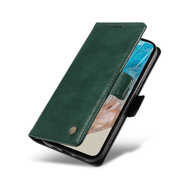 YIKATU YK-007 For Samsung Galaxy M35 5G Case Card Holder Litchi Texture Leather Phone Cover - Green