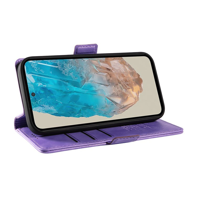 YIKATU YK-007 For Samsung Galaxy M35 5G Case Card Holder Litchi Texture Leather Phone Cover - Purple