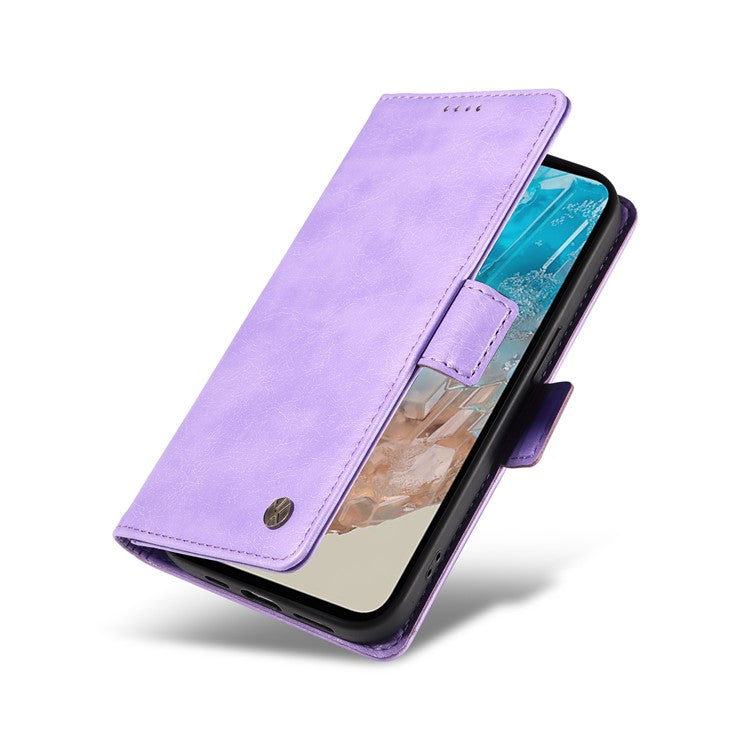 YIKATU YK-007 For Samsung Galaxy M35 5G Case Card Holder Litchi Texture Leather Phone Cover - Purple