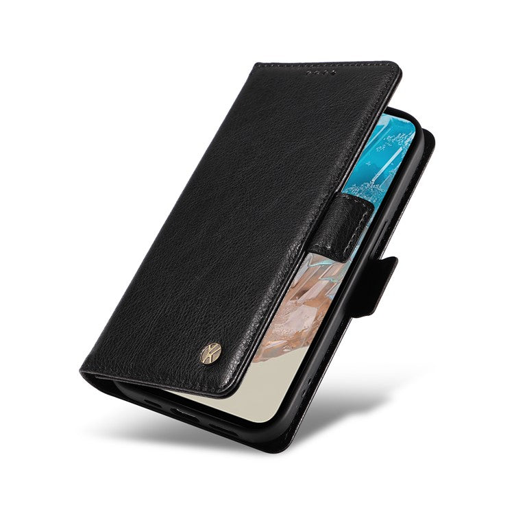 YIKATU YK-007 For Samsung Galaxy M35 5G Case Card Holder Litchi Texture Leather Phone Cover - Black
